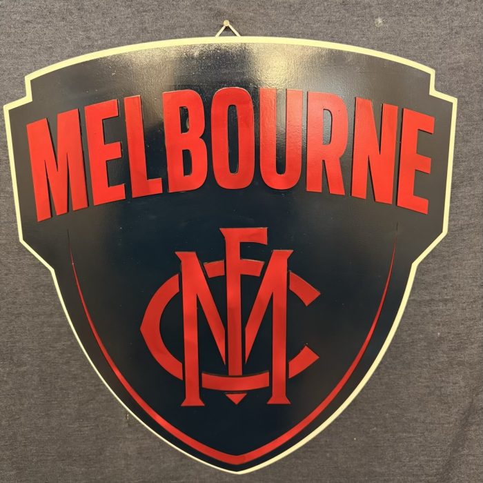 Melbourne Demons afl timber sign
